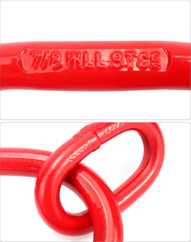 EGV G80 Chain Sling Ring, Oblong Master Link Hoist Ring for Lifting Rigging,17636 lbs, Red(8T) - Image 2